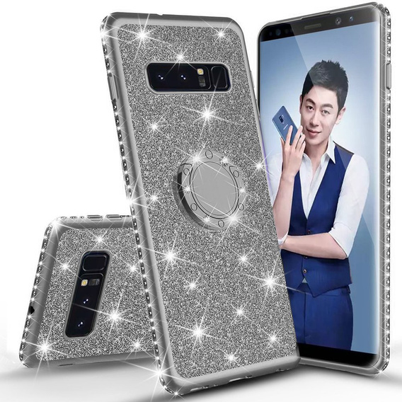 Etui do Samsung Galaxy S10+ Plus, Bling brokat, Srebrne
