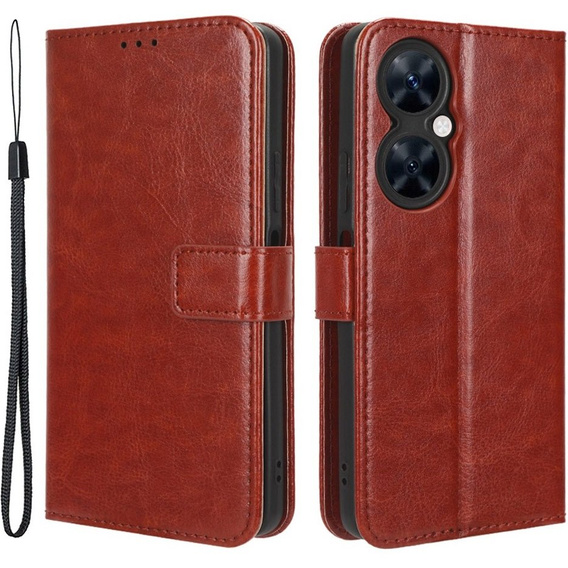 Etui z klapką do Huawei Nova 11i, Crazy Horse Wallet, brązowe