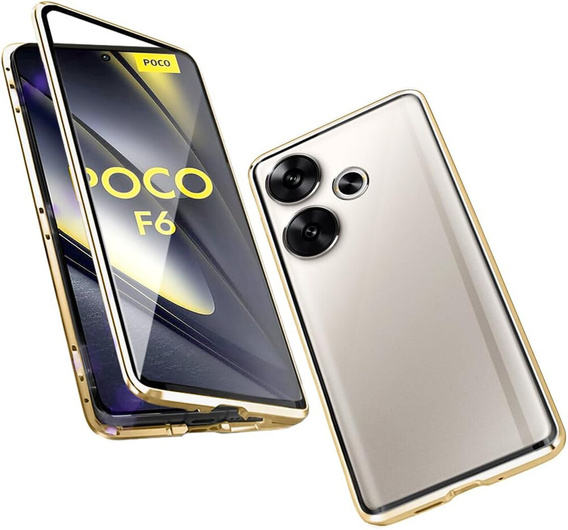 Etui do Xiaomi Poco F6, Frame Case, złote