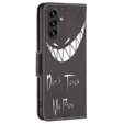 Etui z klapką do Samsung Galaxy A05s, Wallet, Don't Touch My Phone czarne