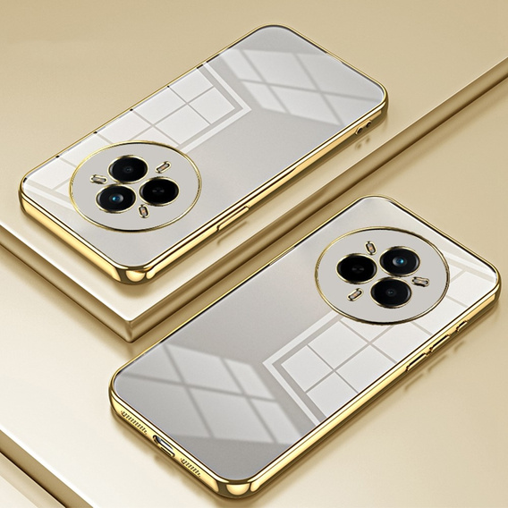 Etui do Realme 14 Pro+ 5G, Electroplating Frame, przezroczyste / złote