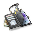 Etui CASEME do Samsung Galaxy A55 5G, RFID Leather Wallet, z paskiem na ramię, czarne