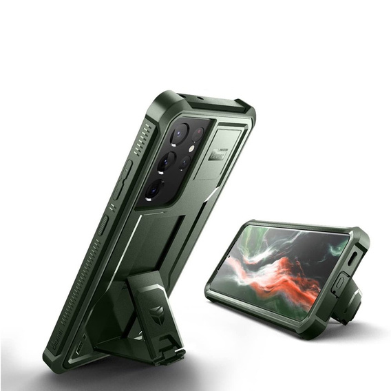 Etui pancerne do Samsung Galaxy S21 Ultra, Dexnor Full Body, Zielone