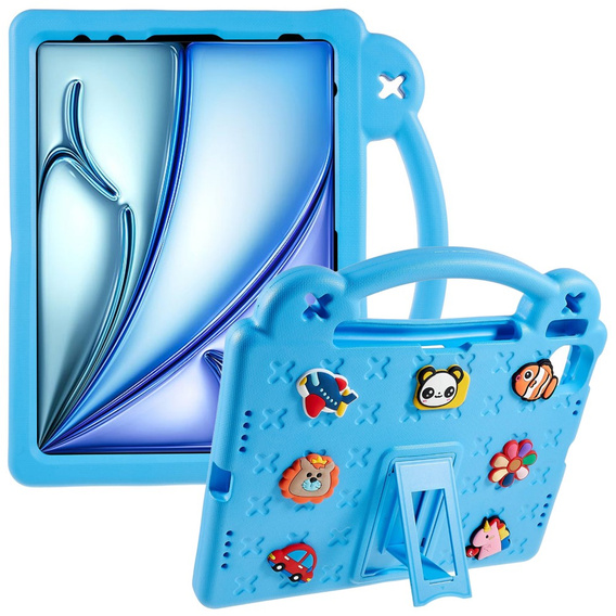 Etui do iPad Air 11" 2025/2024 (7/6 gen.), Cute Patterns, z podstawką, niebieskie