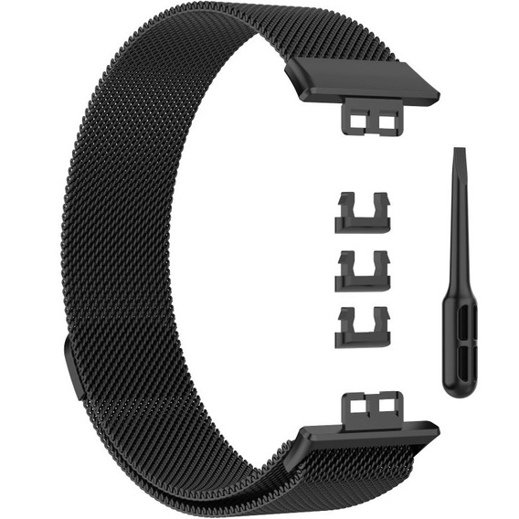 Pasek Bransoleta Milanese do Huawei Watch Fit, Czarny