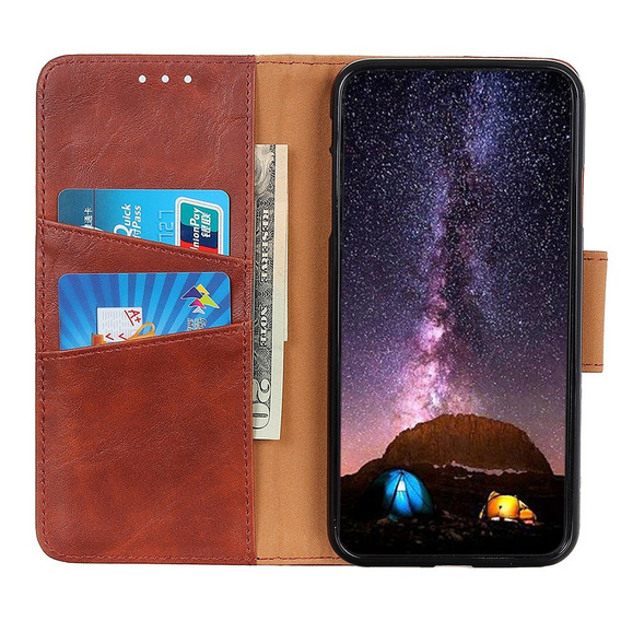 Skórzane Etui Wallet do Samsung Galaxy A52 / A52s - Brown