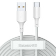 Zestaw 2 kabli Baseus Simple Wisdom USB-A do USB-C 1,5 m 5A - biały