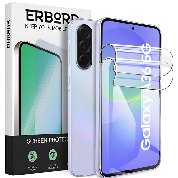 2x Folia Hydrożelowa ERBORD do Samsung Galaxy A36 5G – elastyczna ochrona ekranu na co dzień