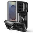 Etui z podstawką i przesuwaną osłoną aparatu do Samsung Galaxy S25 Ultra – czarne