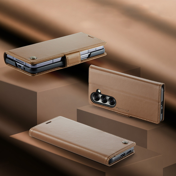 Etui z klapką CASEME Litchi Wallet do Samsung Galaxy Z Fold7 5G