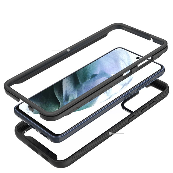 Etui do Samsung Galaxy S21 FE, Shockproof, z folią, czarne