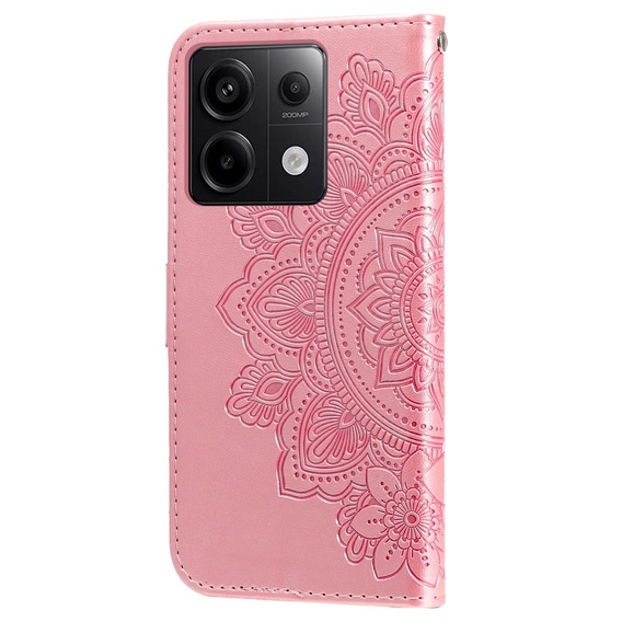 Etui z klapką do Xiaomi Redmi Note 13 Pro 5G, Mandala, różowe rose gold