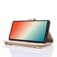 Etui z klapką do Samsung Galaxy S24 Ultra, Wallet Zipper Pocket RFID, z paskiem na ramię, białe