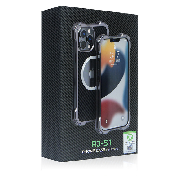 Etui R-JUST do iPhone 13 Pro, pancerne, do MagSafe, czarne