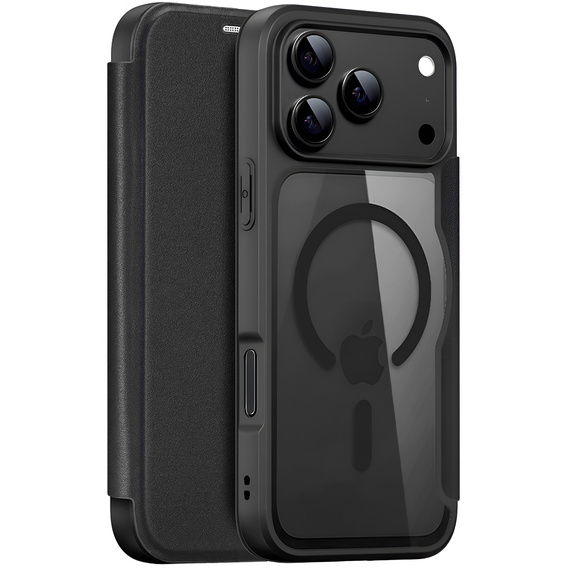 Etui Dux Ducis do iPhone 17 Pro Max, Skin X Pro,  z klapką, do MagSafe, czarne