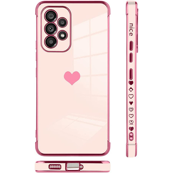 Etui do Samsung Galaxy A53 5G, Electro heart, różowe rose gold