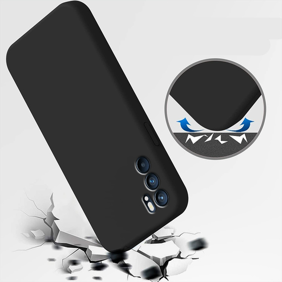 Etui do Oppo Reno 6 5G, Silicone Lite, czarne