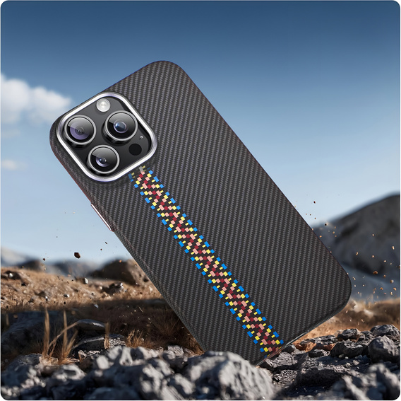 Etui do iPhone 13 Pro, Carbon Fiber MagSafe, czarne