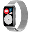 Pasek Bransoleta Milanese do Huawei Watch Fit, Srebrny