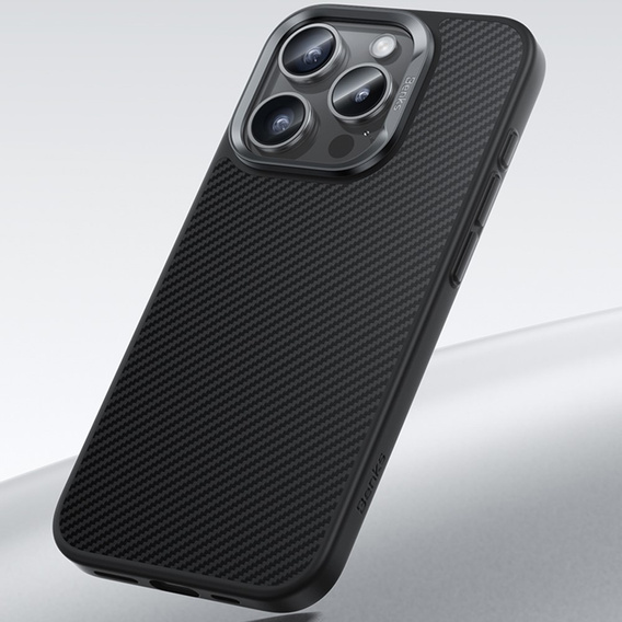 Etui BENKS Kevlar do iPhone 16 Pro Max, Carbon Fiber, do MagSafe, czarne