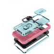 Etui pancerne do Samsung Galaxy S23 FE, CamShield Slide, zielone / różowe