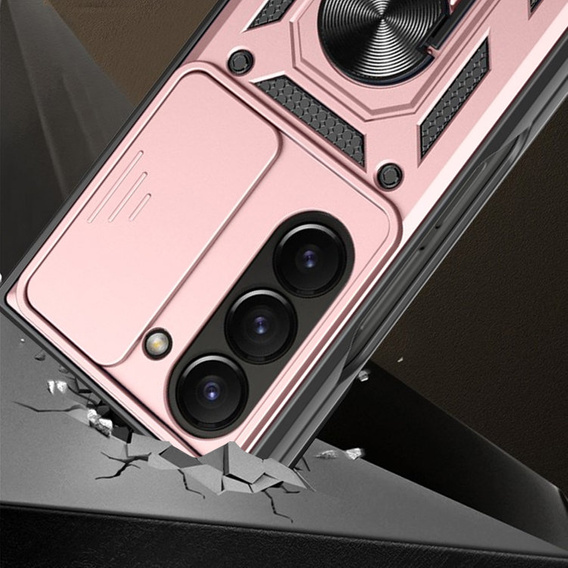 Etui pancerne do Samsung Galaxy Z Fold5 5G, CamShield Slide, różowe rose gold