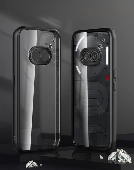 Etui do Nothing Phone 2a, Fusion Hybrid, z ochroną aparatu, przezroczyste / czarne