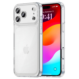 Etui silikonowe do iPhone 17 Pro Max, z twardym tyłem, transparentne