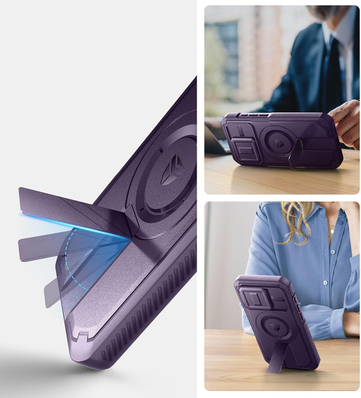 Etui Dexnor do iPhone 15 Pro – z MagSafe i osłoną aparatu - fioletowe