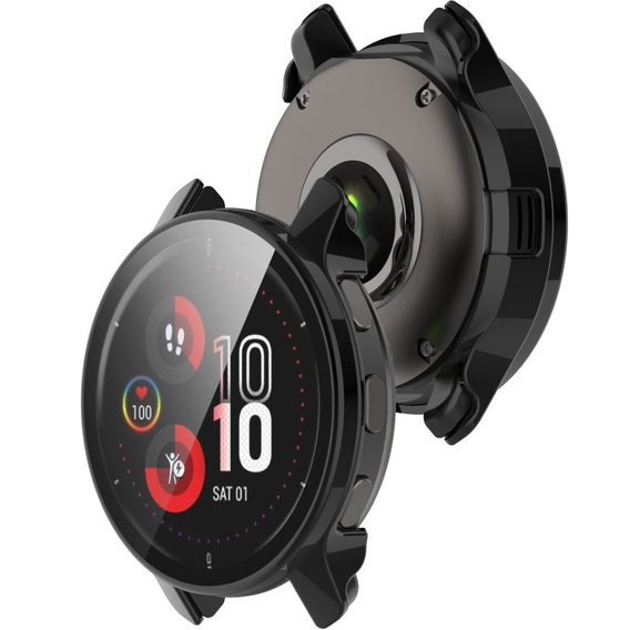 2w1 Etui + Szkło Hartowane do Garmin Venu 2 Plus, Czarne