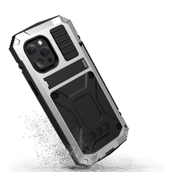Etui do iPhone 13 Mini, R-JUST, pancerne, srebrne