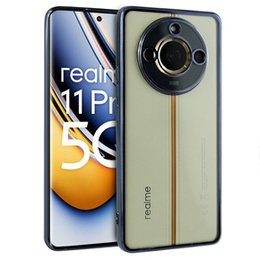Etui do Realme 11 Pro 5G / Pro+ 5G, Electroplating Frame, przezroczyste / czarne
