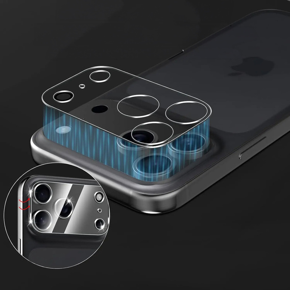 2x Szkło hartowane na wyspę aparatów ERBORD do iPhone 17 Pro Max