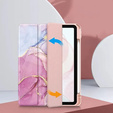 Etui do iPad 11" 2025 A16 (11 gen.) / iPad 10.9" 2022 (10 gen.), Smartcase Hybrid, z miejscem na rysik, Marble różowe