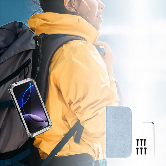 Etui R-JUST z podstawką i wbudowanym szkłem do iPhone 17 Pro