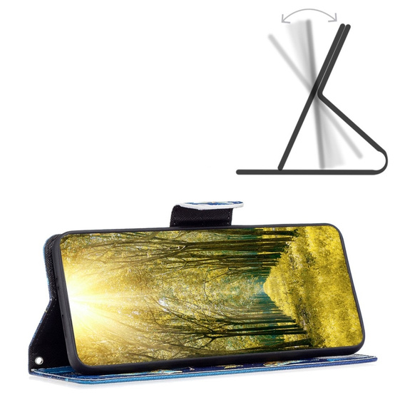 Etui z klapką do Infinix Hot 40i, Wallet, Butterflies niebieskie
