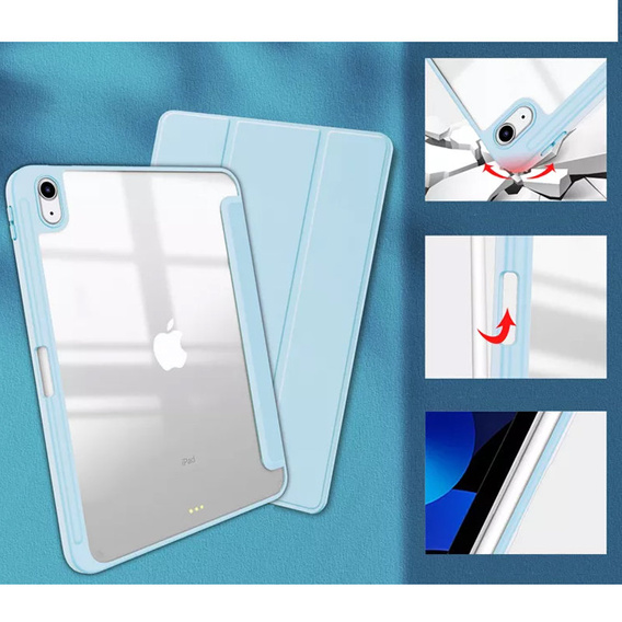 Etui do iPad 11" 2025 A16 (11 gen.) / iPad 10.9" 2022 (10 gen.), Smartcase Hybrid, z miejscem na rysik, niebieskie