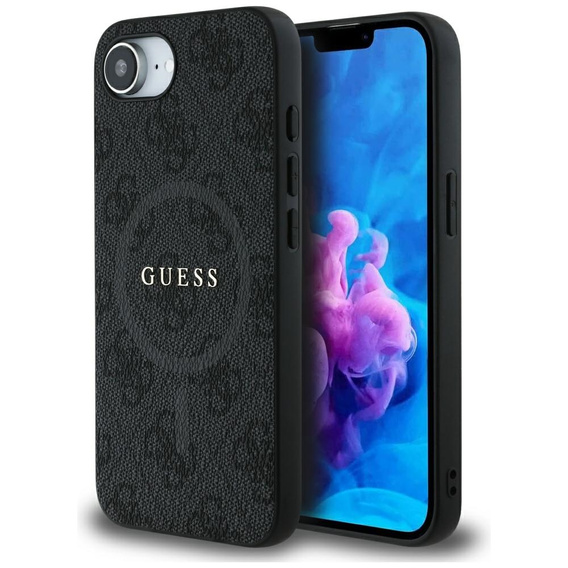 Etui GUESS do iPhone 16E, 4G Ring Classic Logo, czarne