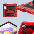 Pancerne etui do Xiaomi Redmi Pad 2 z podstawką i paskiem – czerwono-czarne