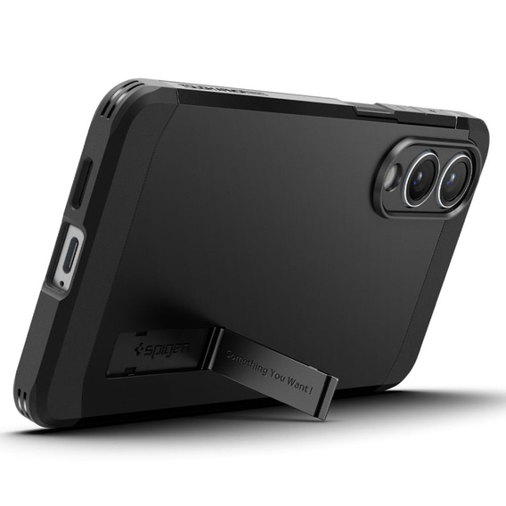 Etui Spigen do Samsung Galaxy S25 Edge, Tough Armor MagSafe, czarne + Szkło Hartowane 9H