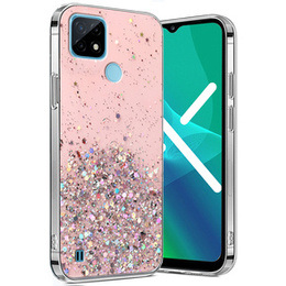Etui do Realme C21Y / C25Y, Glittery, różowe