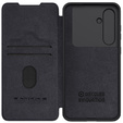 Etui z klapką NILLKIN do Samsung Galaxy S24 FE, CamShield Qin Pro, skórzane, czarne