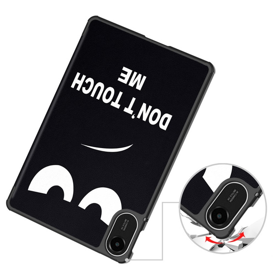 Etui z klapką z napisem Don't Touch Me do Xiaomi Redmi Pad 2