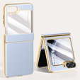 Etui Litchi Leather do Samsung Galaxy Z Flip7 FE / Z Flip6, niebieskie