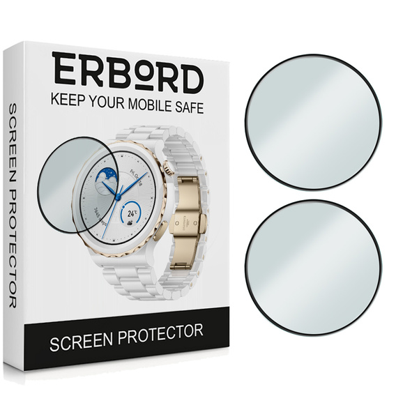 2x Szkło Hybrydowe ERBORD do Huawei Watch GT 3 Pro 43mm
