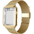 Bransoleta Milanese + Etui z osłoną na ekran do Apple Watch 1/2/3/4/5/6/SE 42/44MM, Złoty