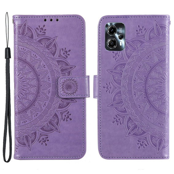 Etui z klapką do Motorola Moto G13 / G23, Mandala, fioletowe