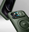 Etui pancerne do iPhone 12 / iPhone 12 Pro, Dexnor CamProtect MagSafe, zielone (Dwie ramki)