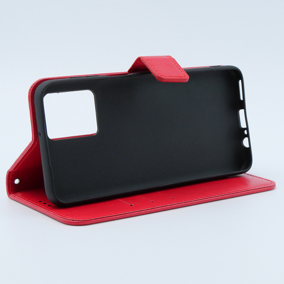Etui z klapką do Motorola Moto G54 5G, Crazy Horse Wallet, czerwone