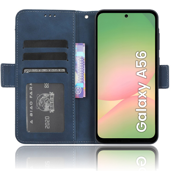 Etui z klapką do Samsung Galaxy A56 5G, Card Slot, granatowe